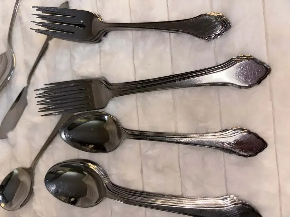 Vintage 36pc Oneida Wm A Rogers Stainless Flatware Set Summer Mist Autumn Glow